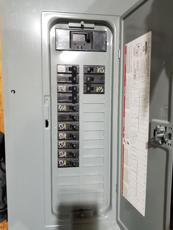 Breaker panel wiring