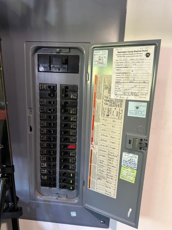 Breakers and electrical panel